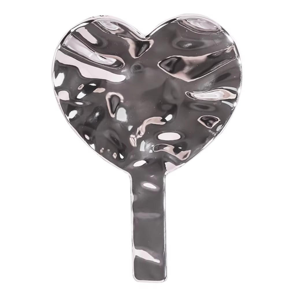 Beauty Love Makeup - Tragbarer Handspiegel in Herzform mit Wasserwellen-Effekt,