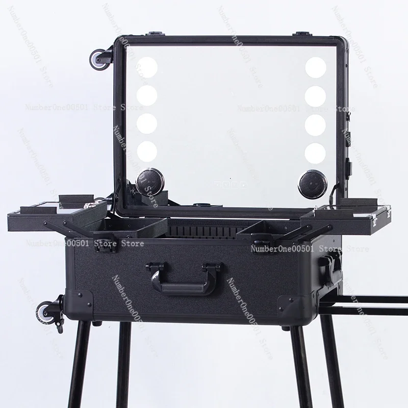 Beauty Makeup Bridal - Professioneller Make-up-Koffer mit LED-Beleuchtung, Bluetooth-Lautsprecher, verstecktem