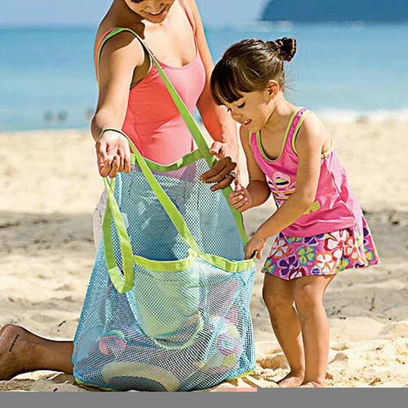 Beauty Makeup Women - Kinder-Strandtasche aus Netzstoff, tragbar, für Badespielzeug,