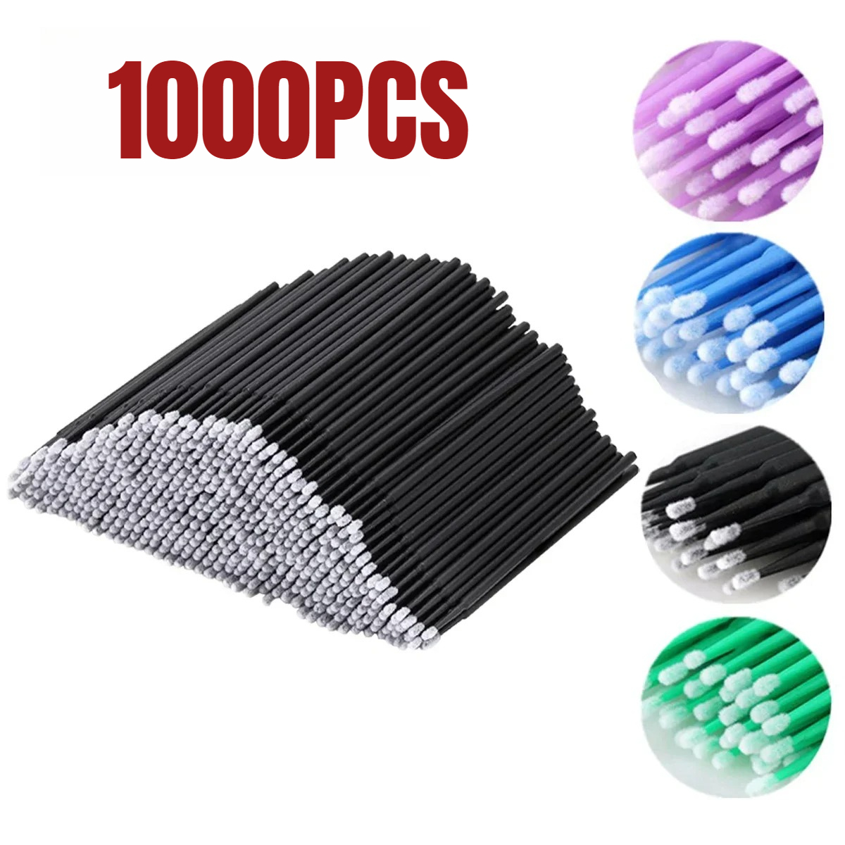 Beauty Makeup Remover - 1000/500PCS Wimpern Reinigung Pinsel Hoch Bunte