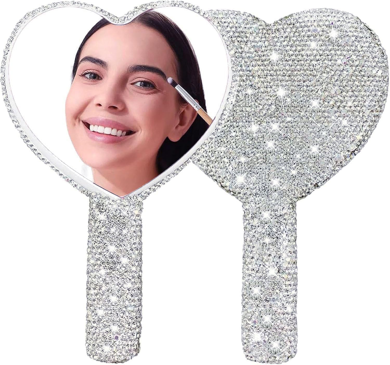 Beauty Love Makeup - Diamant Handheld Make-Up Spiegel Liebe Herz