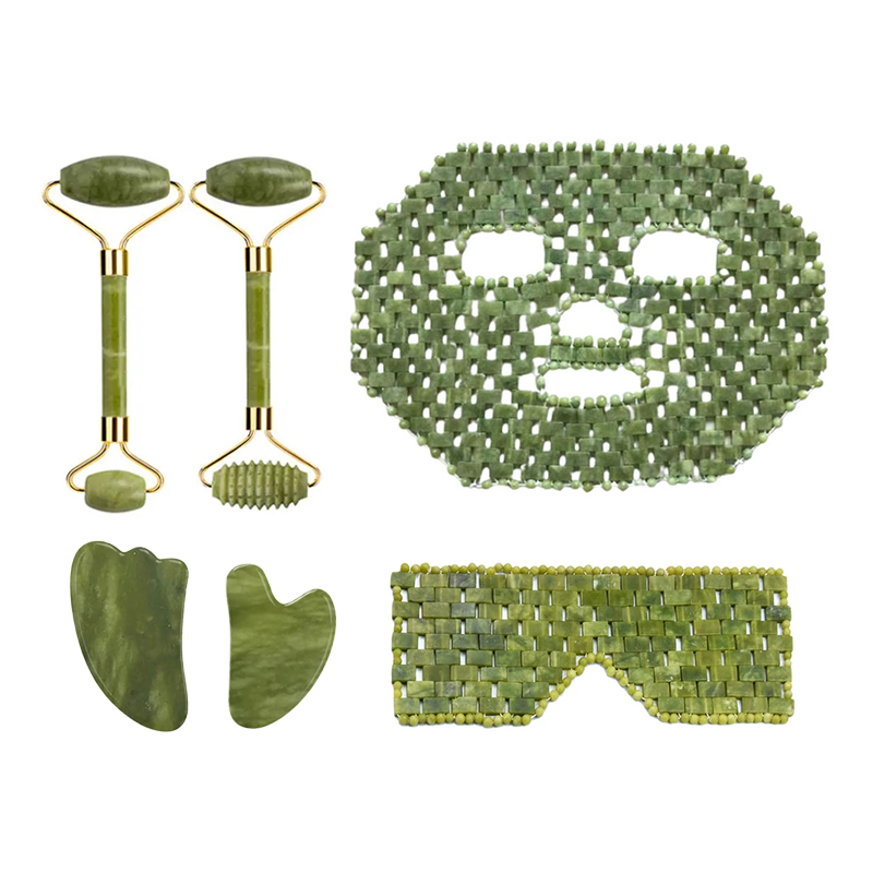 Jade Roller Gua Sha - Natürliche Xiuyan Jade Gesichtsmaske Gouache Schaber