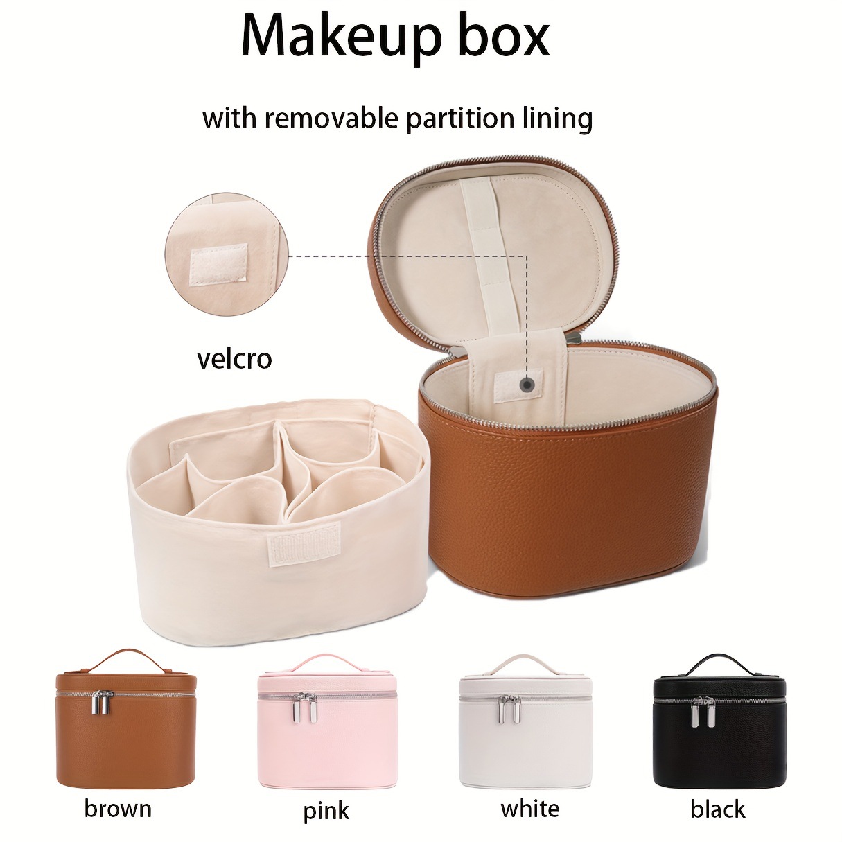 Beauty Makeup Women - Große Kosmetiktasche aus PU-Leder, tragbare Make-up-Box